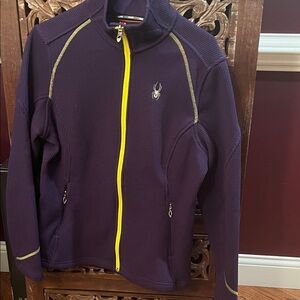 Spyder Dark Purple Women’s Jacket with Bright Yellow Zipper